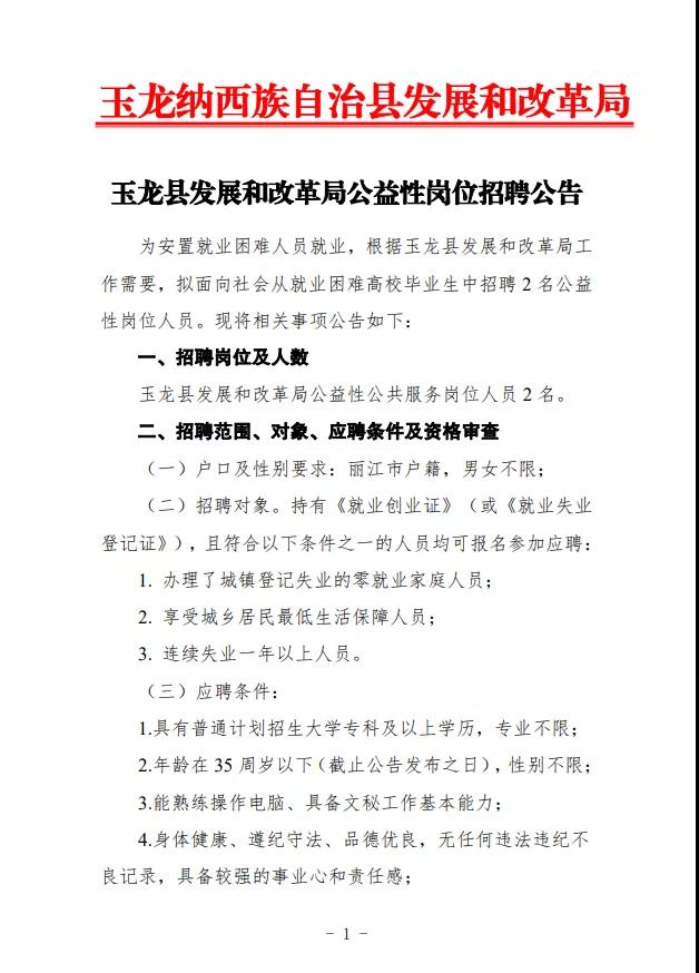 玉州区发展和改革局最新招聘概览